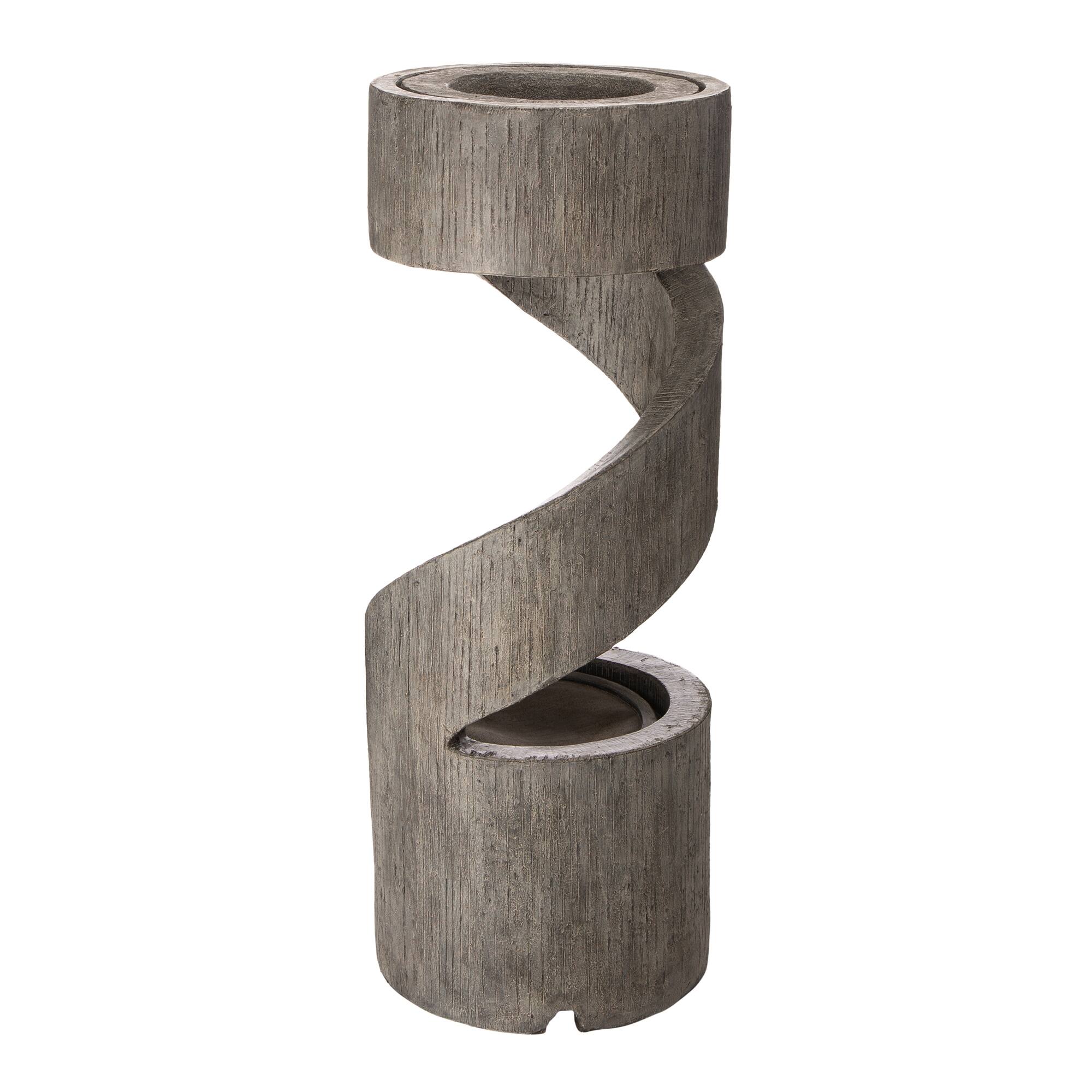 Glitzhome® 31" Polyresin Curving Shaped Outdoor Fountain with LED Light